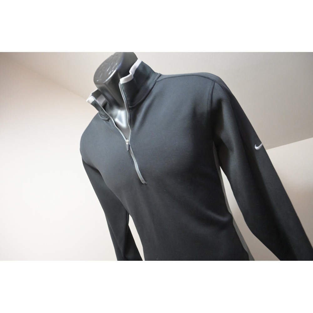 Nike Golf Jacket Men Small Black Gray Dri-FIT 1/4 Zip Tour Performance EUC